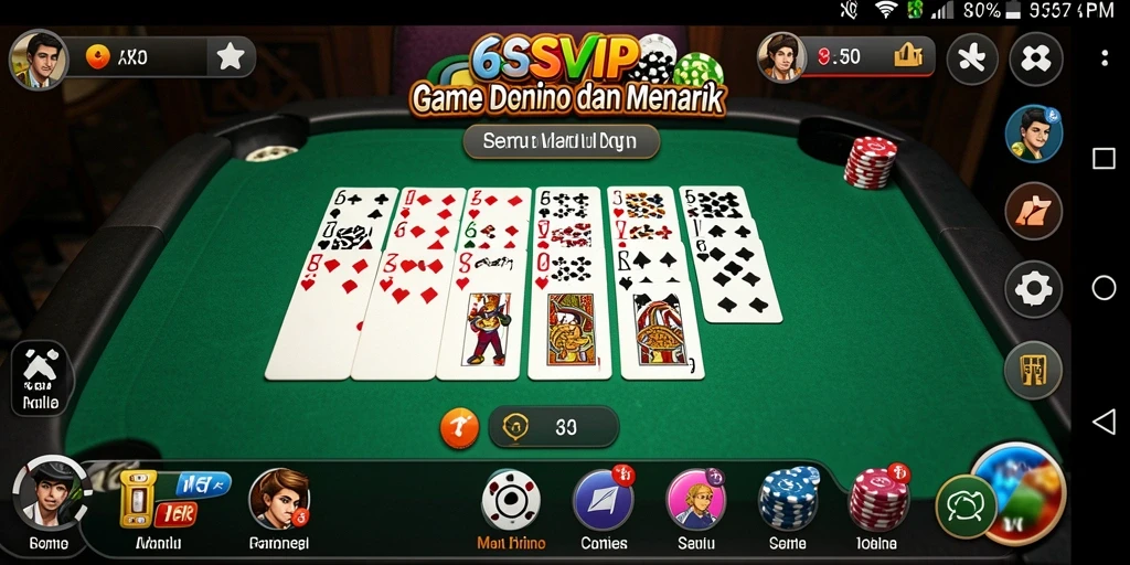 Screenshot gameplay 6SVIP yang menampilkan pengalaman seru bermain Domino.