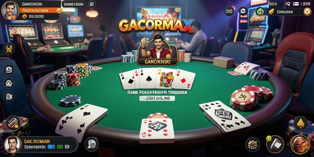 Tampilan seru gameplay Poker GACORMAX dengan pemain yang aktif.
