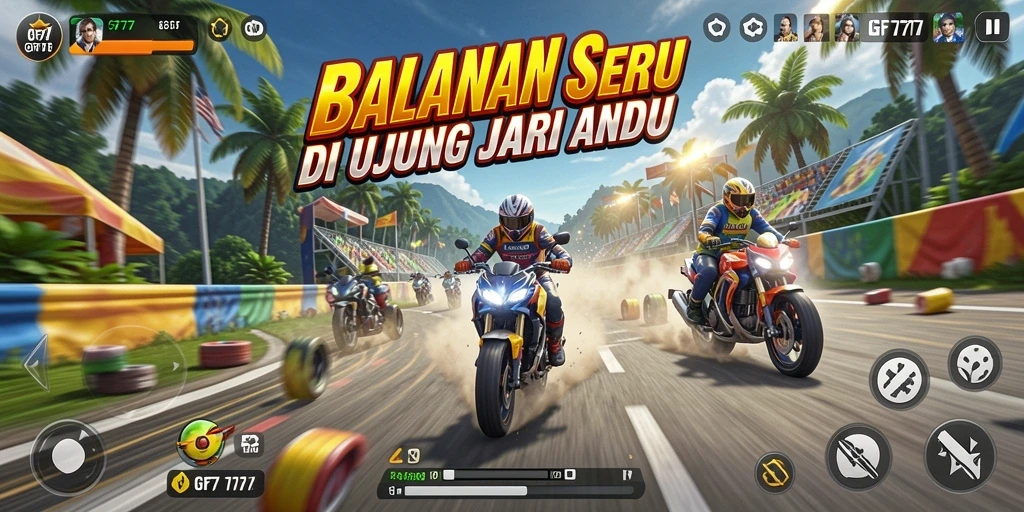 Gameplay seru balapan di lintasan yang menantang.