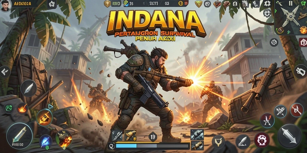 Gameplay seru dalam Battle Royale yang épik dan menegangkan.