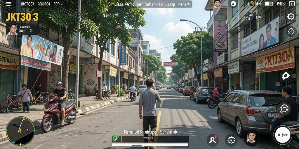 Tangkapan layar JKT303 menampilkan gameplay simulasi kehidupan yang menawan.