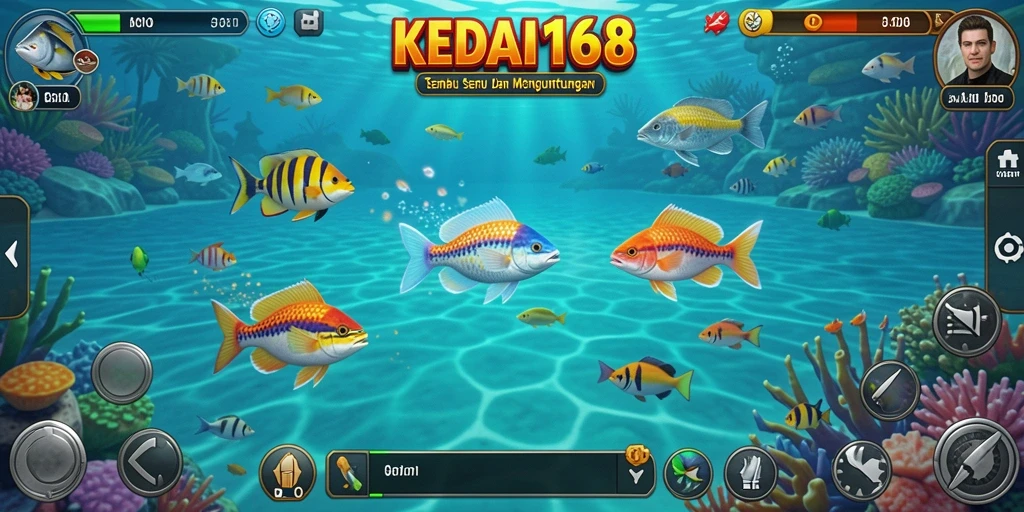 Tampilan gameplay seru dari KEDAI168 ketika menembak ikan.