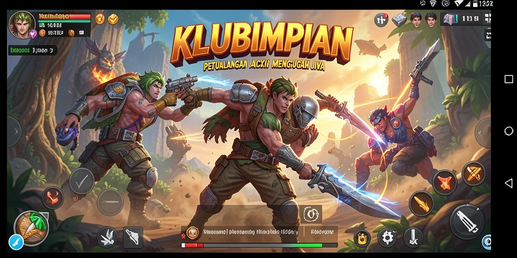 Tampilan gameplay epik dalam KLUBIMPIAN yang penuh aksi.
