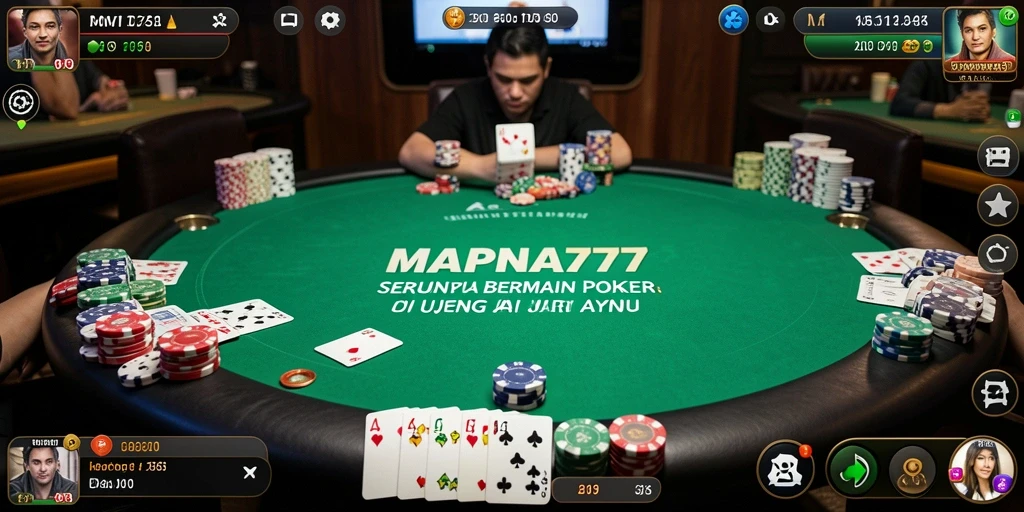 Tampilan gameplay menarik dari <strong>MAPNA777</strong> dengan pemain yang berinteraksi dan bermain poker.