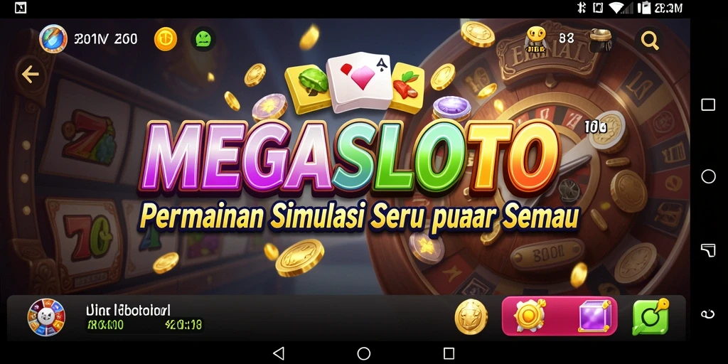 Tampilan gameplay menarik dari MEGASLOTO yang menggambarkan keseruan permainan simulasi.