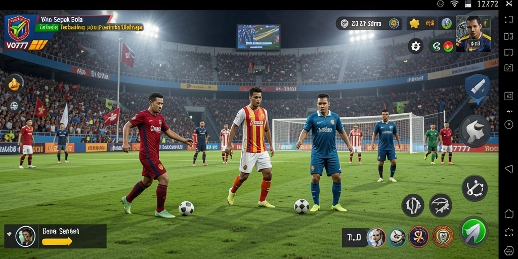 Tangkapan layar VO777 menunjukkan aksi seru permainan sepak bola.