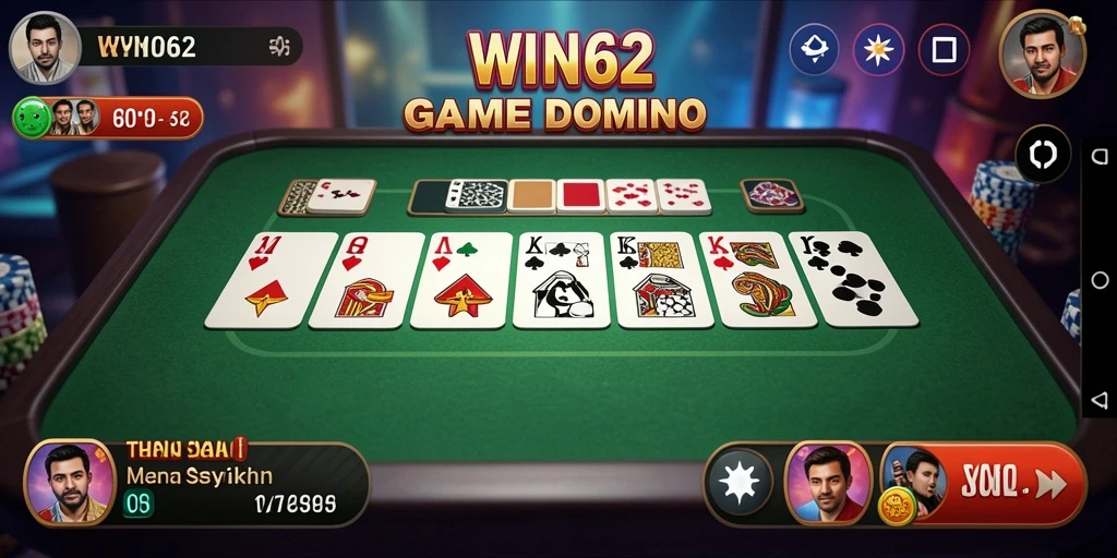 Tampilan gameplay seru dalam permainan Domino WIN62.