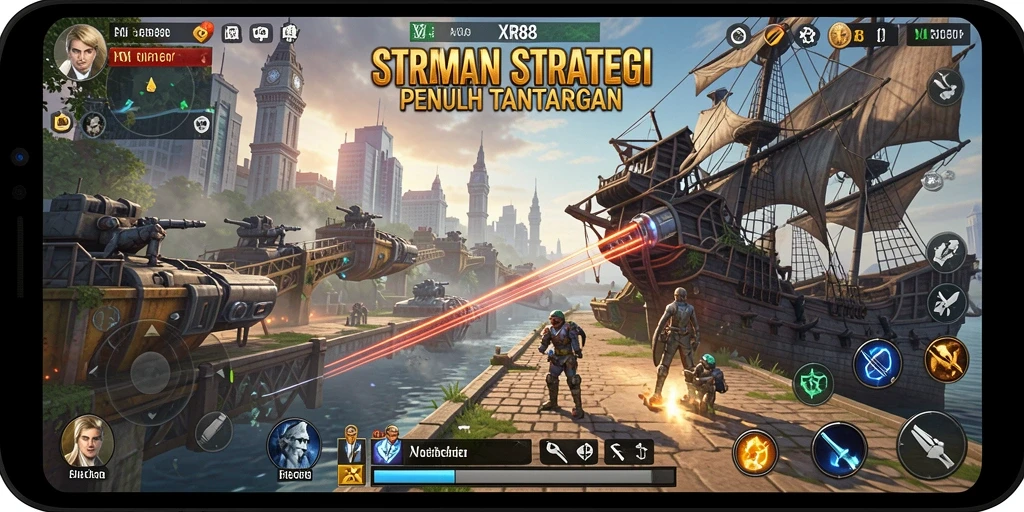 Tangkapan layar XR88 menampilkan pertempuran strategis yang mendebarkan.